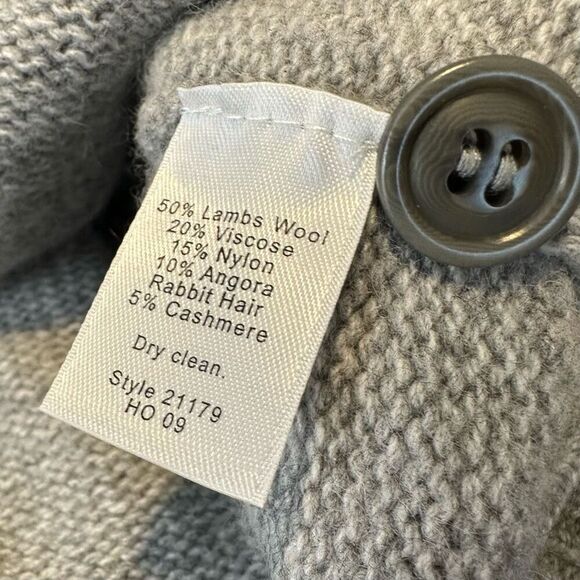 J.Crew Gray Mock Neck Popover Sweater Mens Large Lambswool Angora Cashmere Blend - Picture 6 of 10